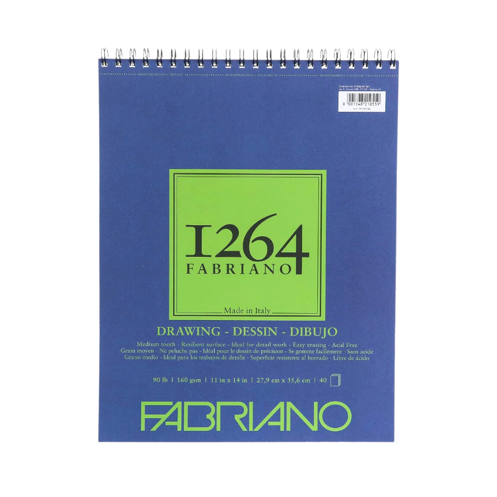 Fabriano 1264 Drawing Pads 75lb 50 Sheets Spiral Bound