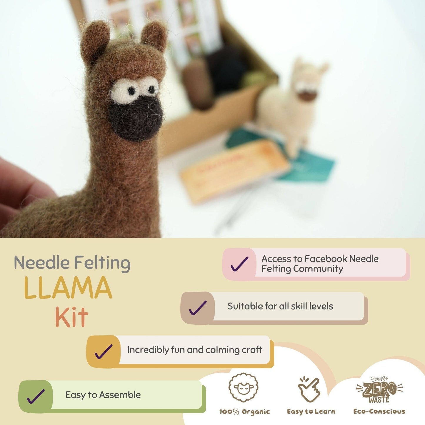 Woolbuddy Needle Felting Kit "Llama"