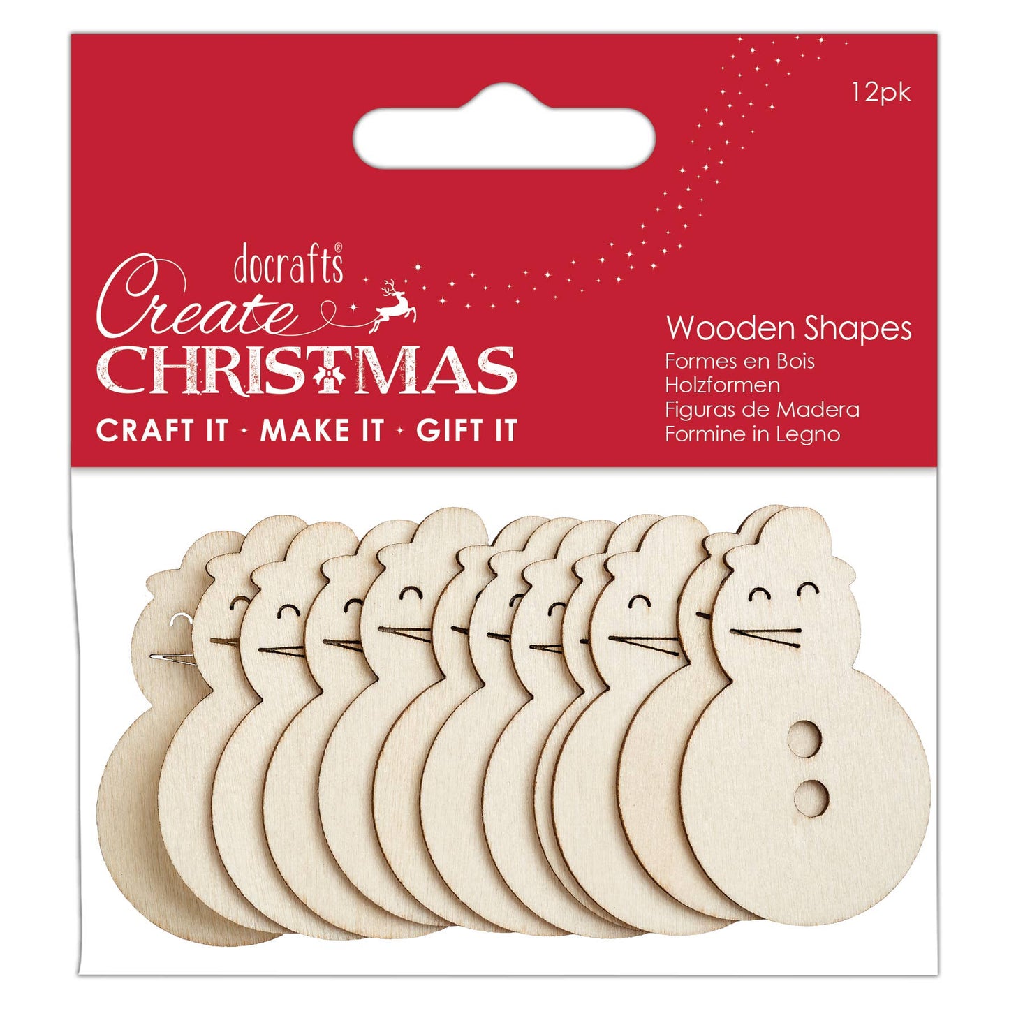 Christmas Wooden Snowman (Pack of 12)