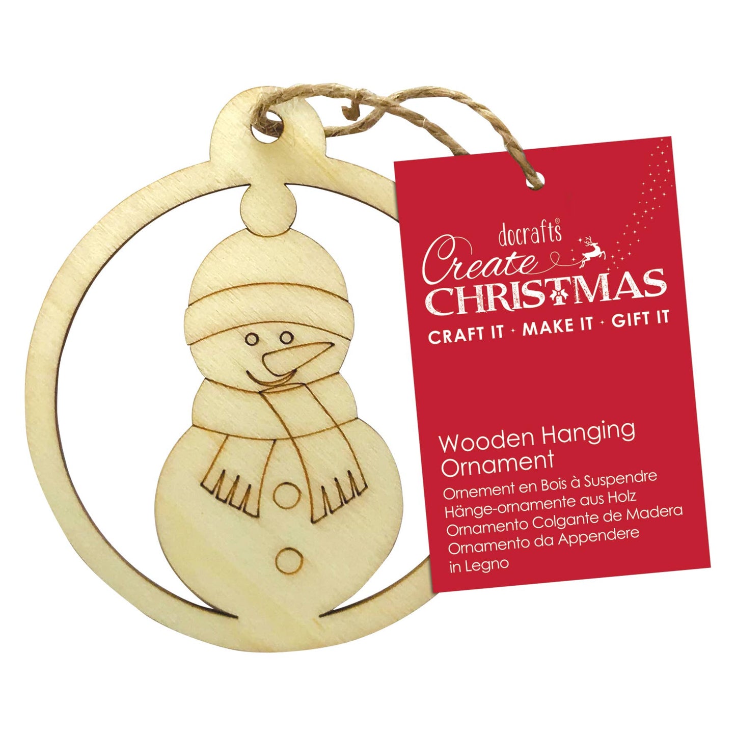 Christmas Wooden Snowman Ornament