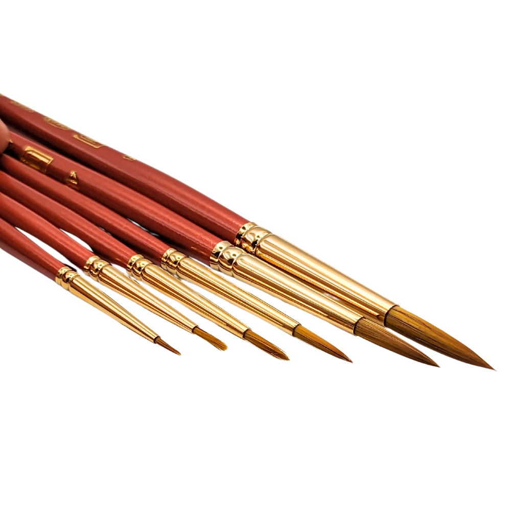 HJ Series 400 Oasis Gold & Red Sable Blend Round Brush (Mix of Natural & Synthetic)