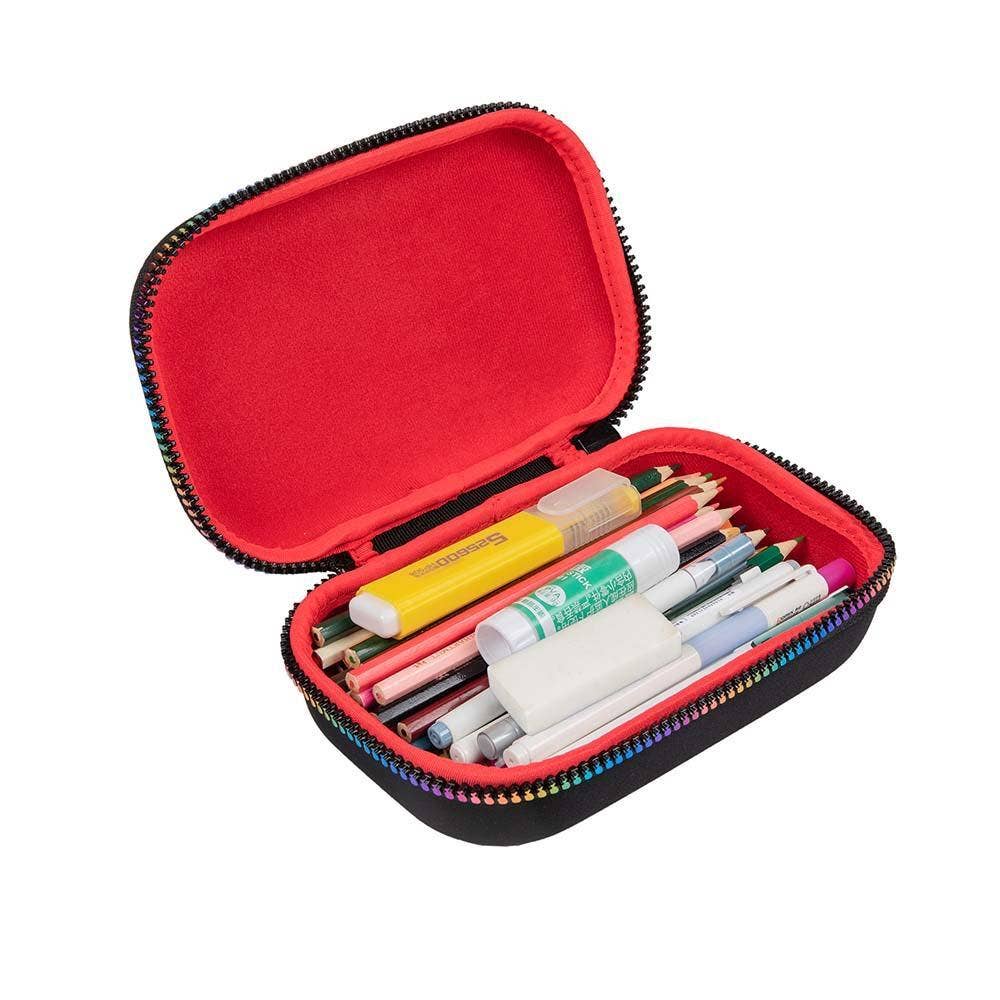 ZIPIT Black & Rainbow Storage Box, Pencil Box for School