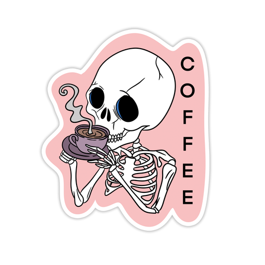 "Coffee Skeleton" Sticker