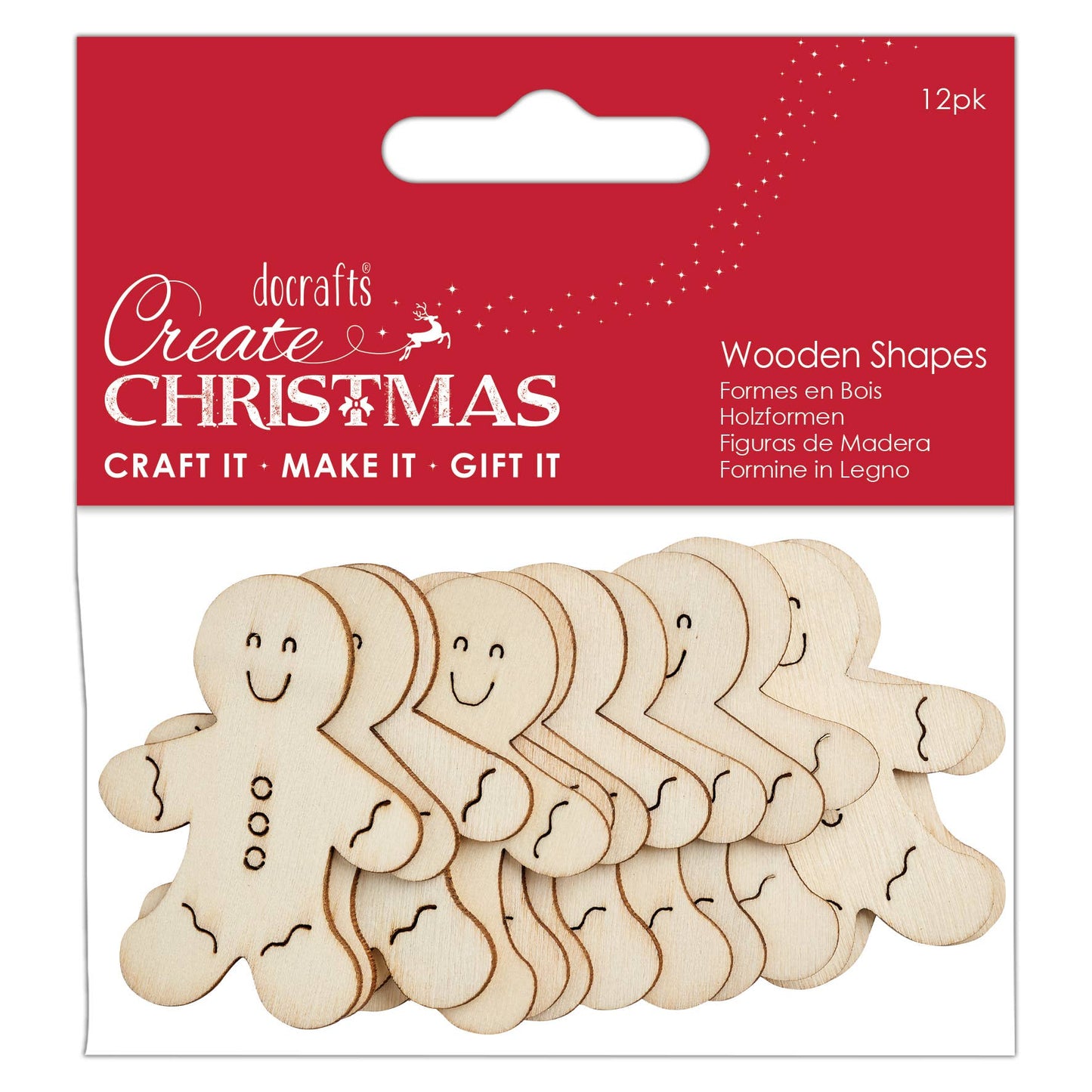 Christmas Wooden Gingerbread (12 pieces)