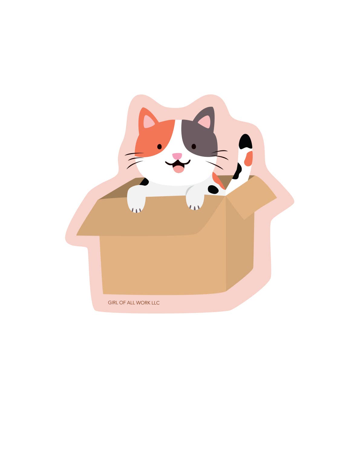Cat in a Box Vinyl Sticker