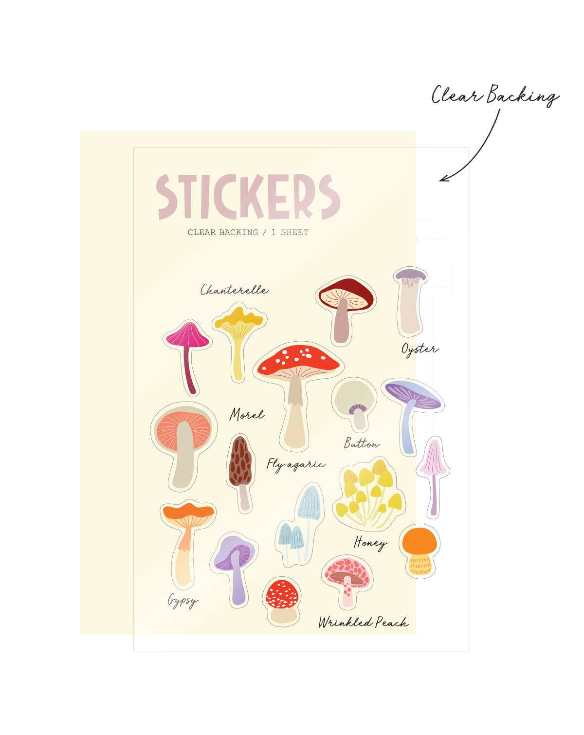 Mushrooms Clear Sticker Pack