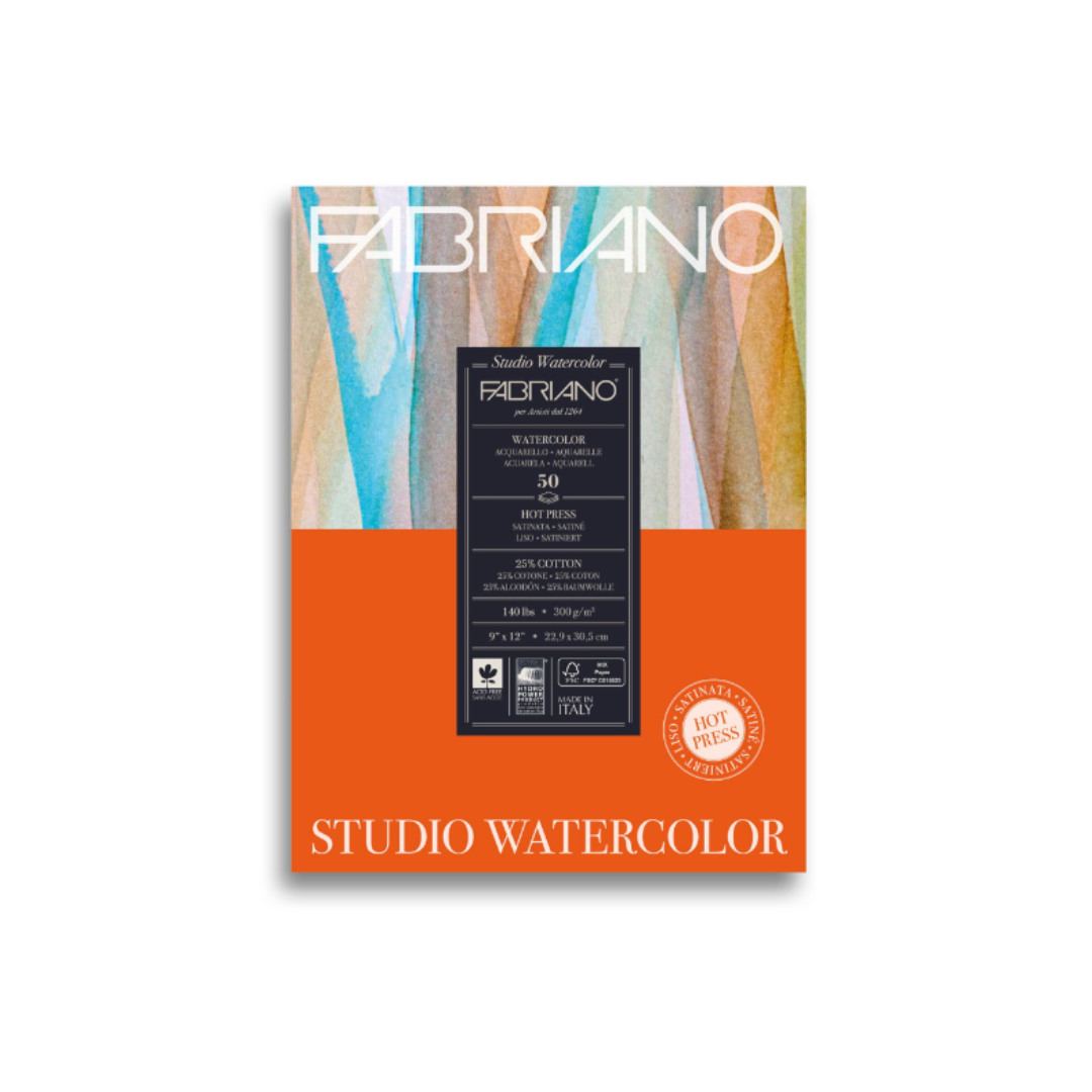 Fabriano Studio Watercolour Pads HP 140lb 12 Sheets 25% Cotton
