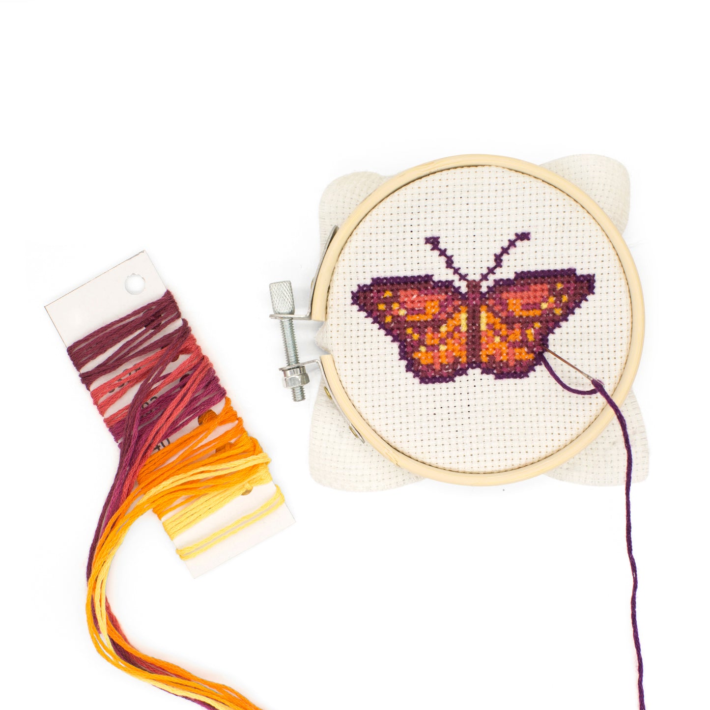 Kikkerland Mini Cross Stitch Kit - Butterfly