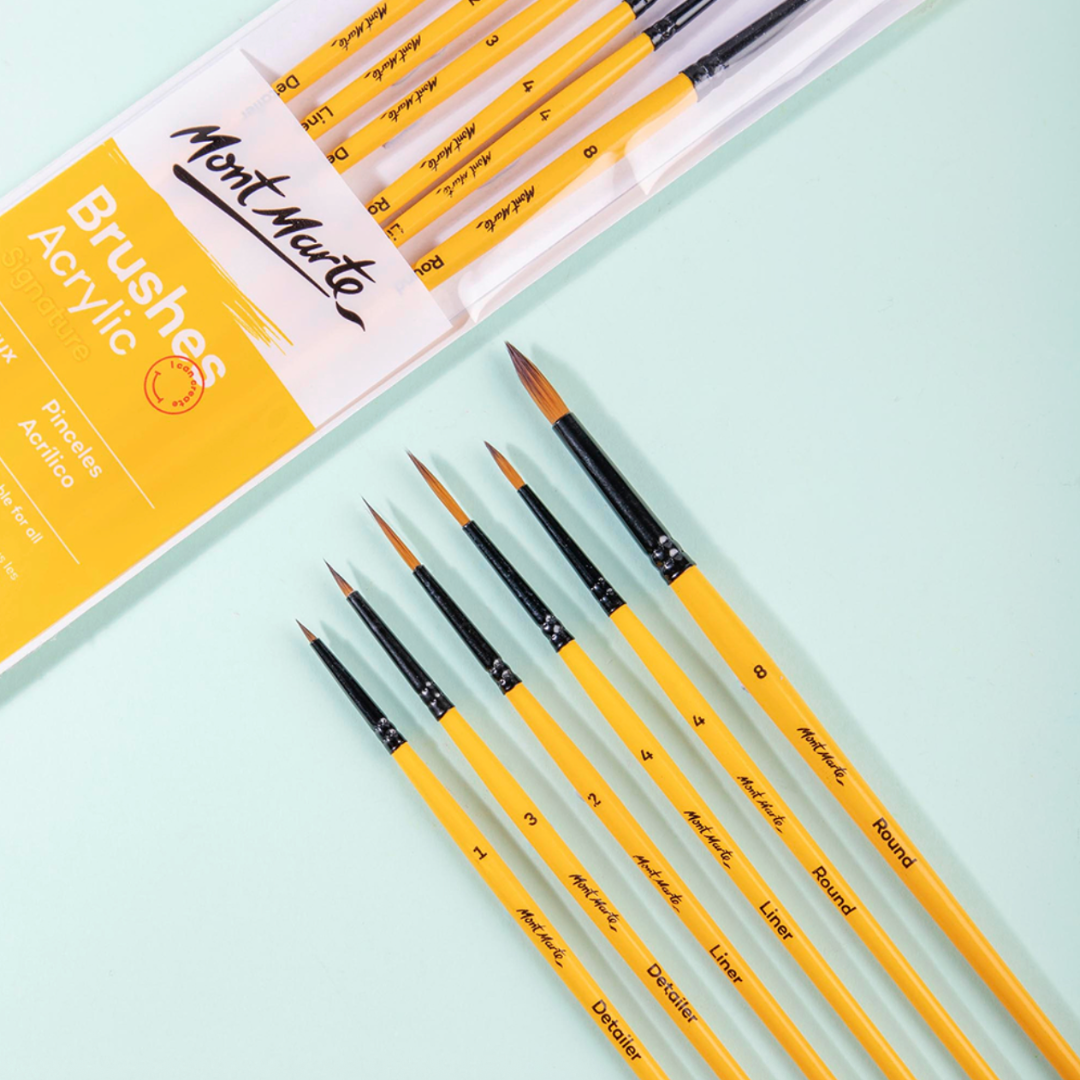 Mont Marte Gallery Series Acrylic Brush Set of 6