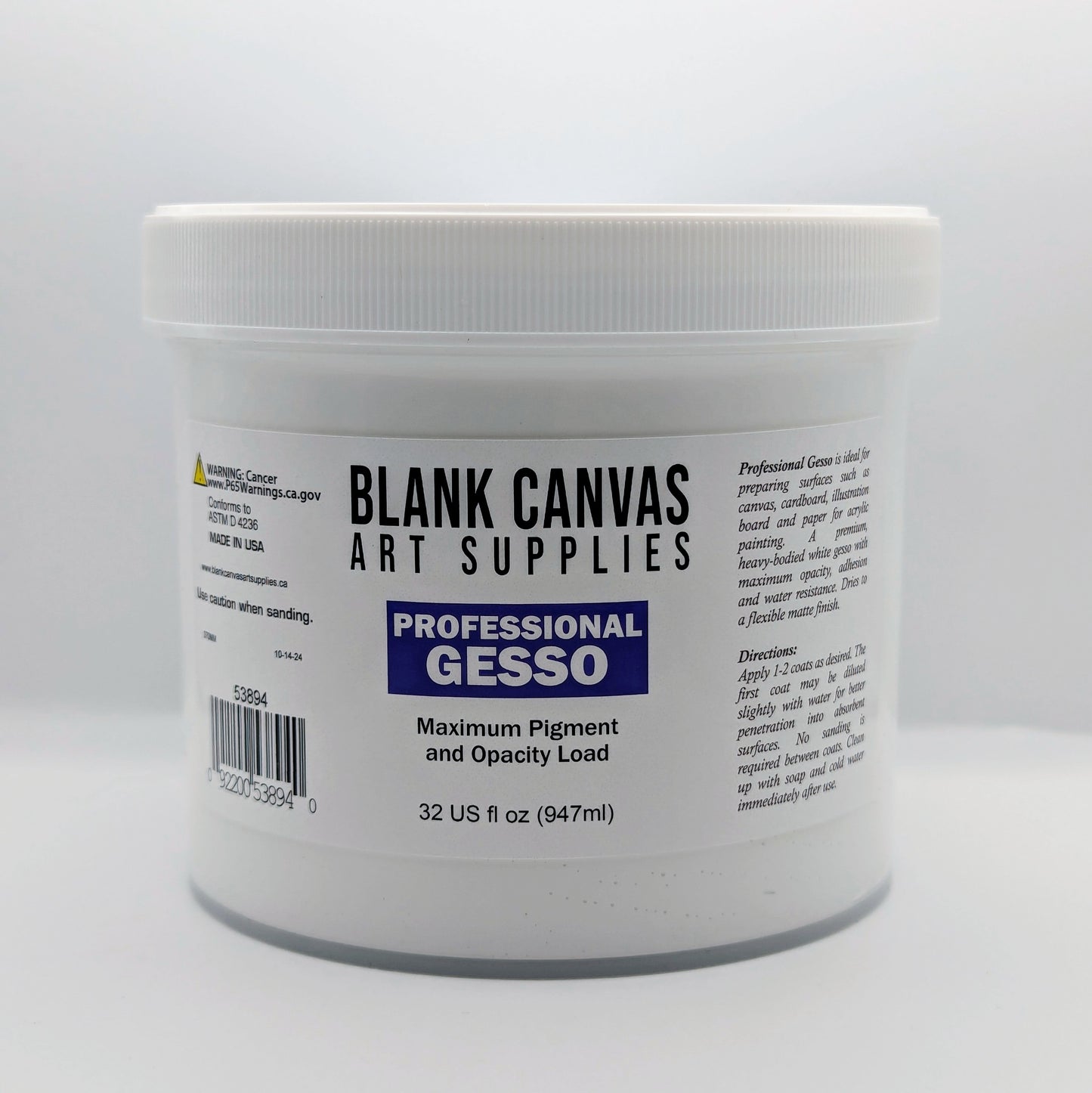 Blank Canvas Professional White Gesso