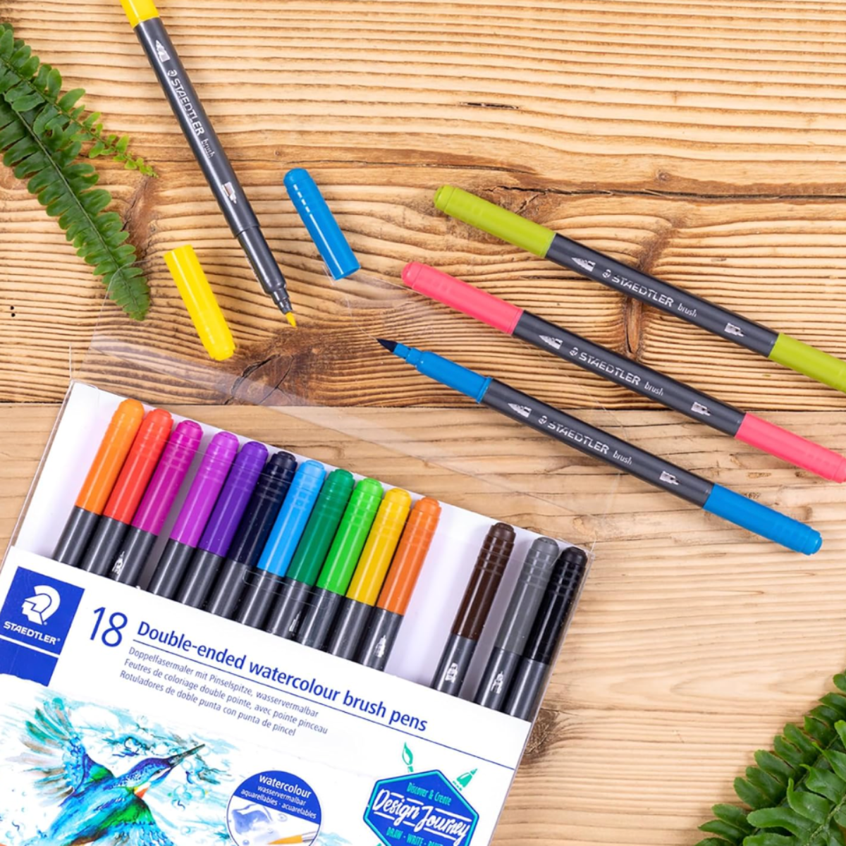 Staedtler Double-ended Watercolour Brush Pens Set of 18