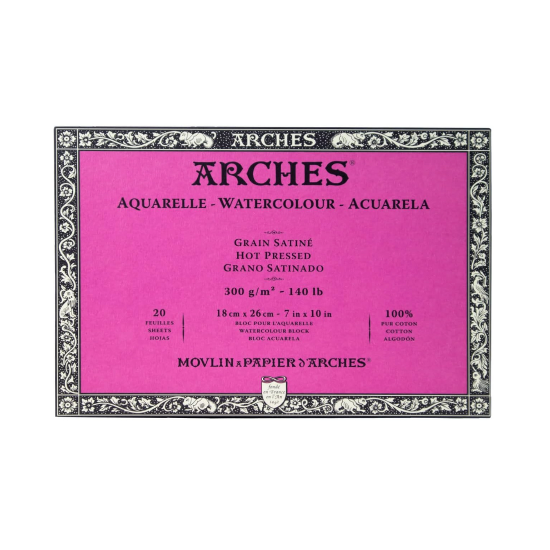 Arches Watercolour Blocks Natural White 140lb 20 Sheets 100% Cotton