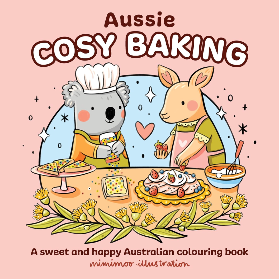 Aussie Cozy Baking: A sweet and happy Australian colouring book