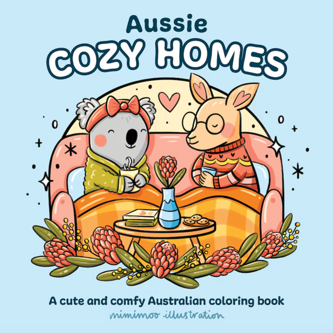 Aussie Cozy Homes: A cute and comfy Australian colouring book