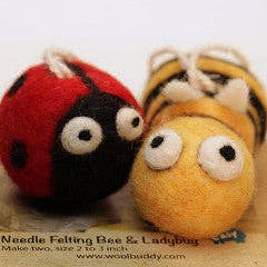Woolbuddy Needle Felting Kit "Bee and Ladybug"