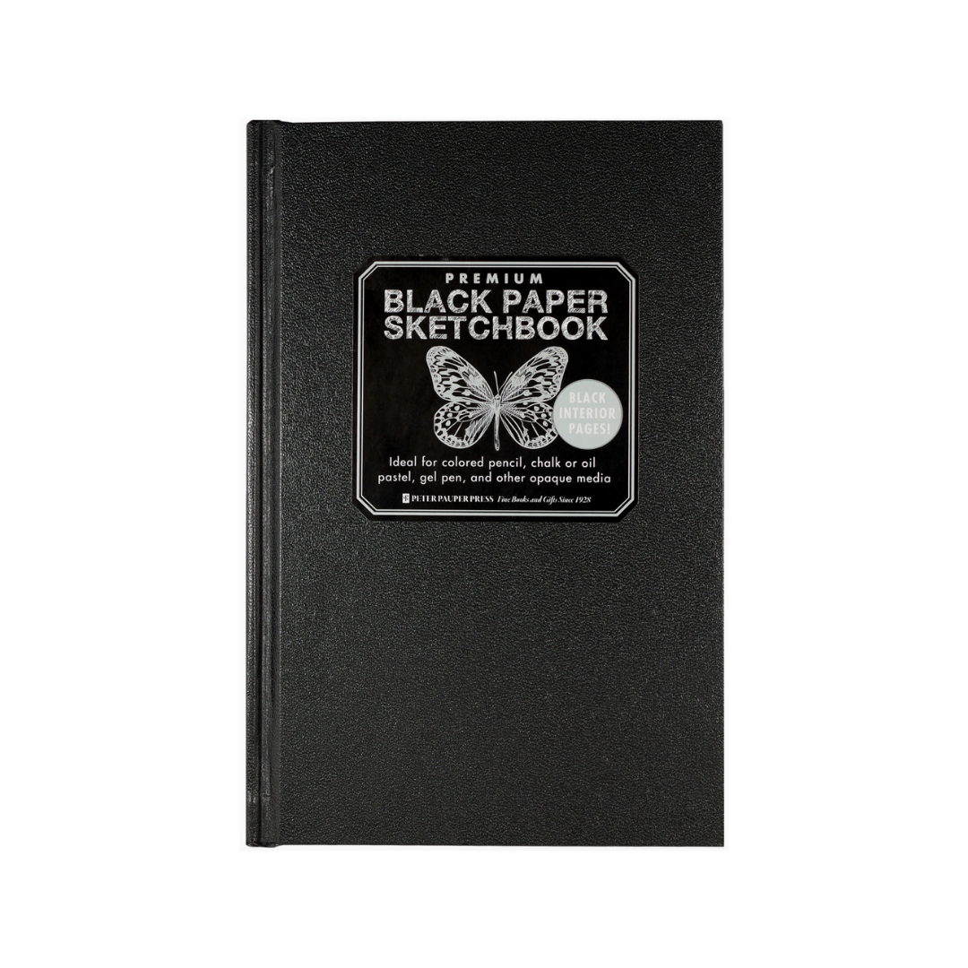 Premium Hardcover Black Paper Sketchbook 5.75x8.75" 110gsm 96 Sheets
