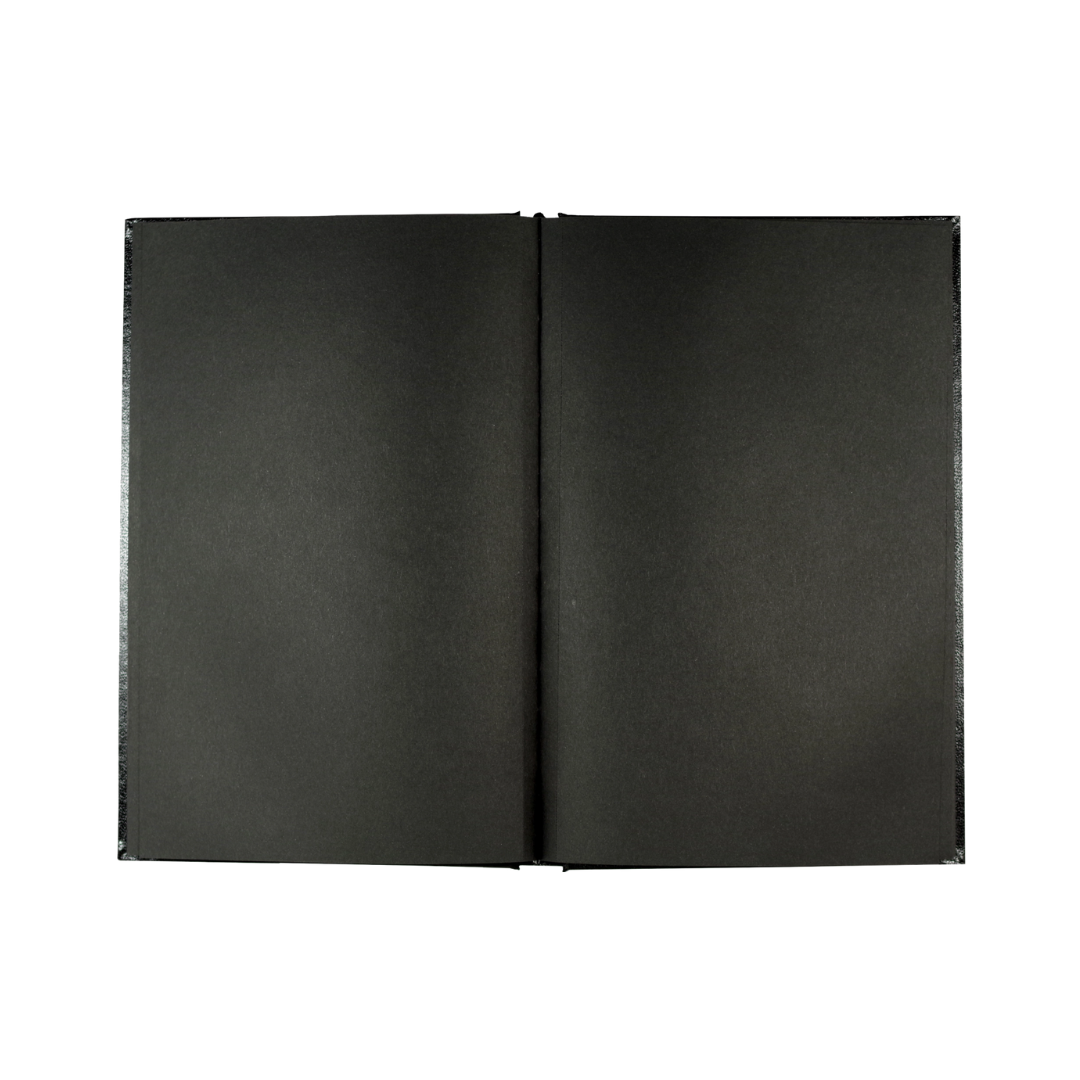 Premium Hardcover Black Paper Sketchbook 5.75x8.75" 110gsm 96 Sheets