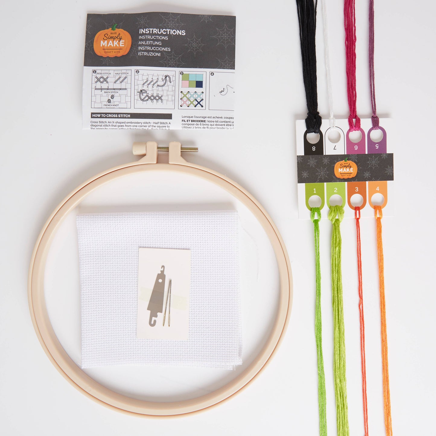 Cross Stitch Hoop Embroidery Kit "Frankenstein's Monster"