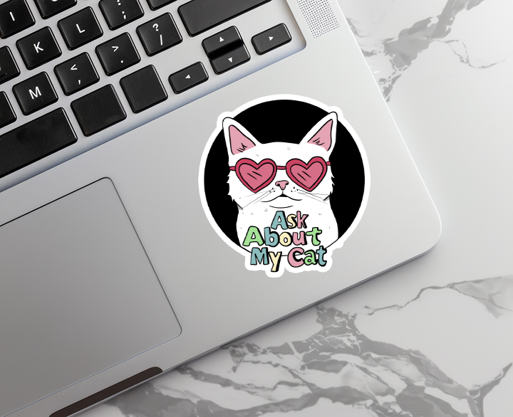"Ask about my cat" Sticker