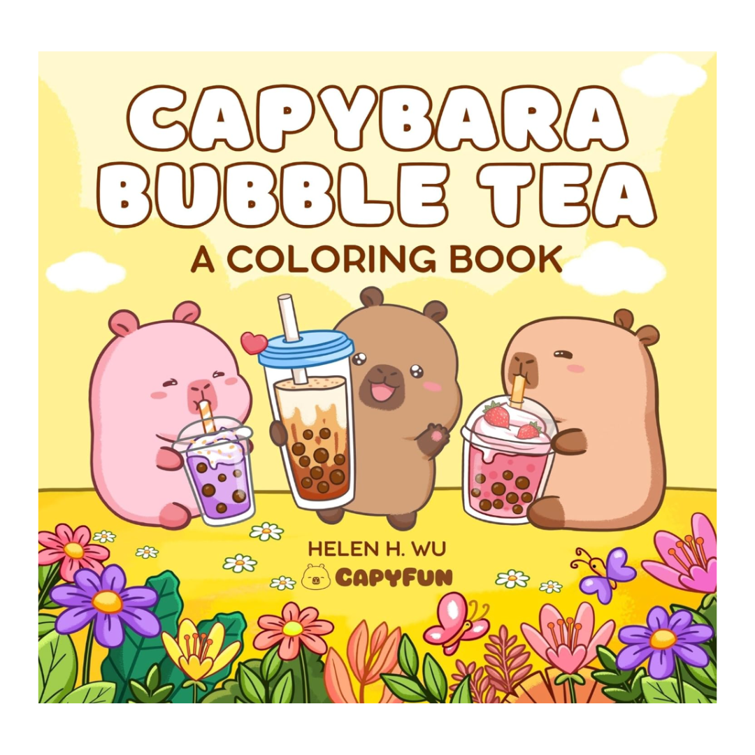 Capybara Bubble Tea Colouring Book