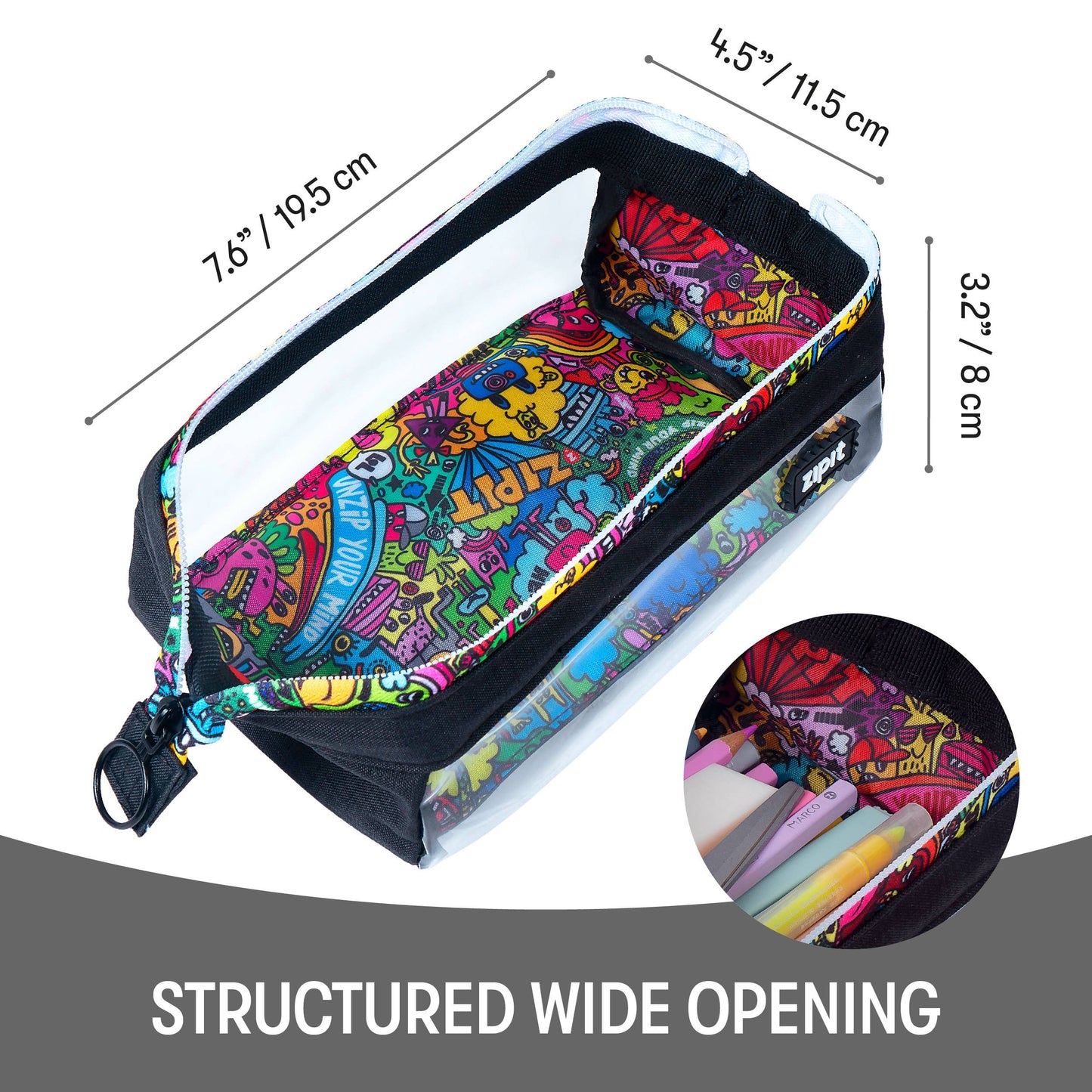 ZIPIT Clear Lenny Pencil Case
