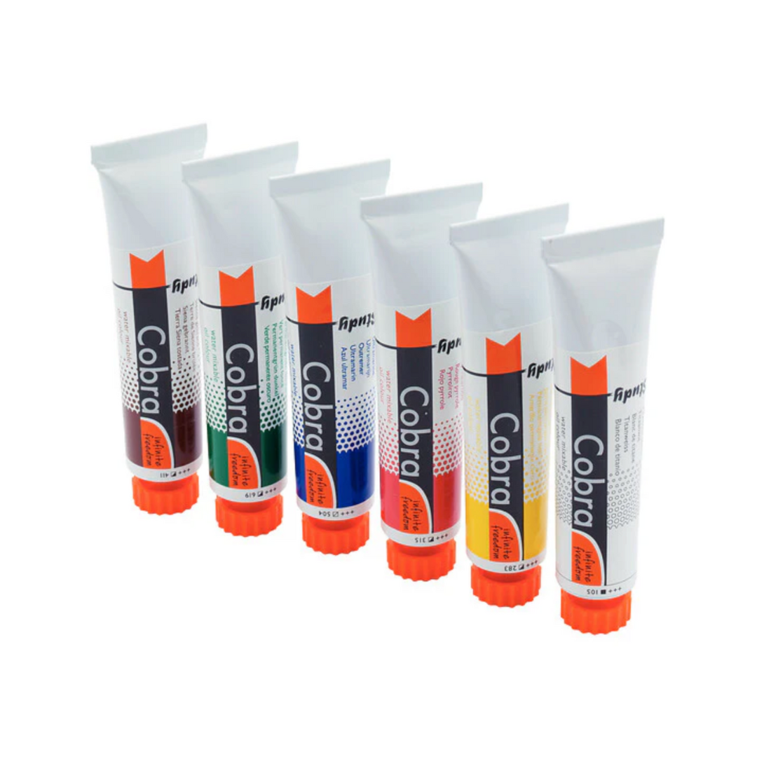 Royal Talens Cobra Water Mixable Oil Colour Study Set of 6 Tubes (20ml)