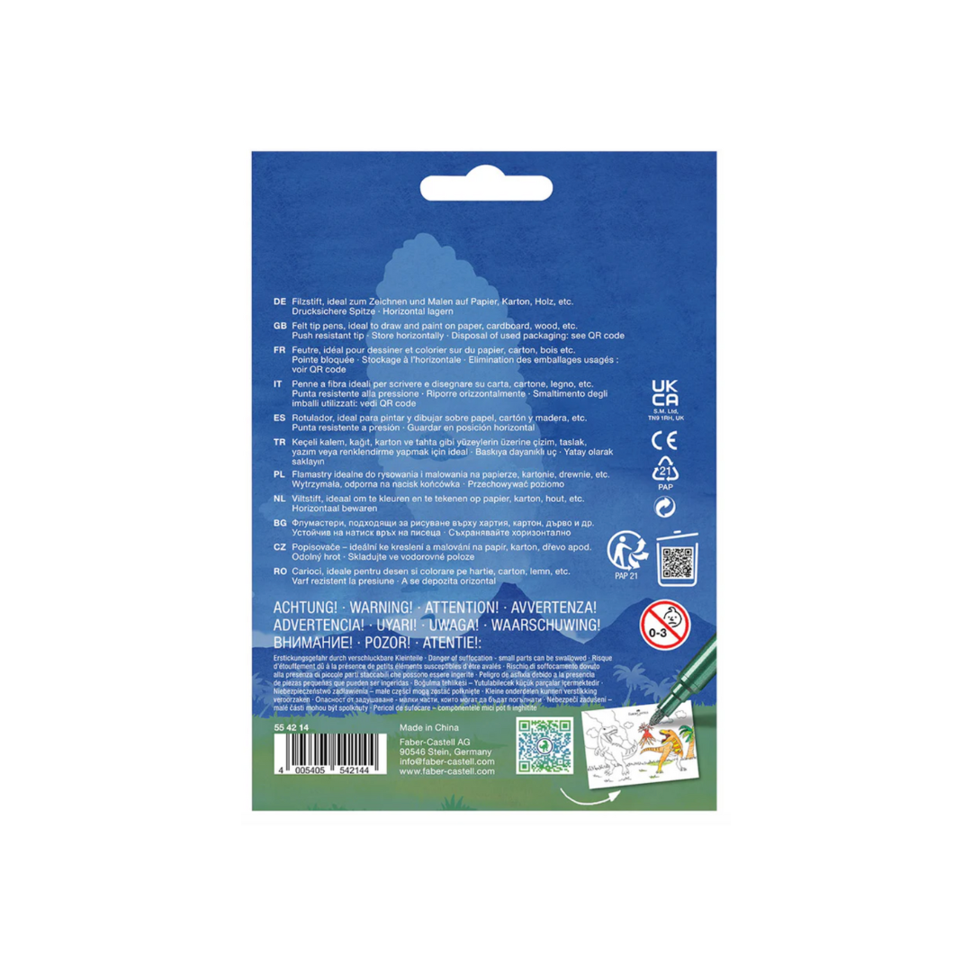 Faber-Castell Felt Tip Marker Set of 13 (Dinosaur)
