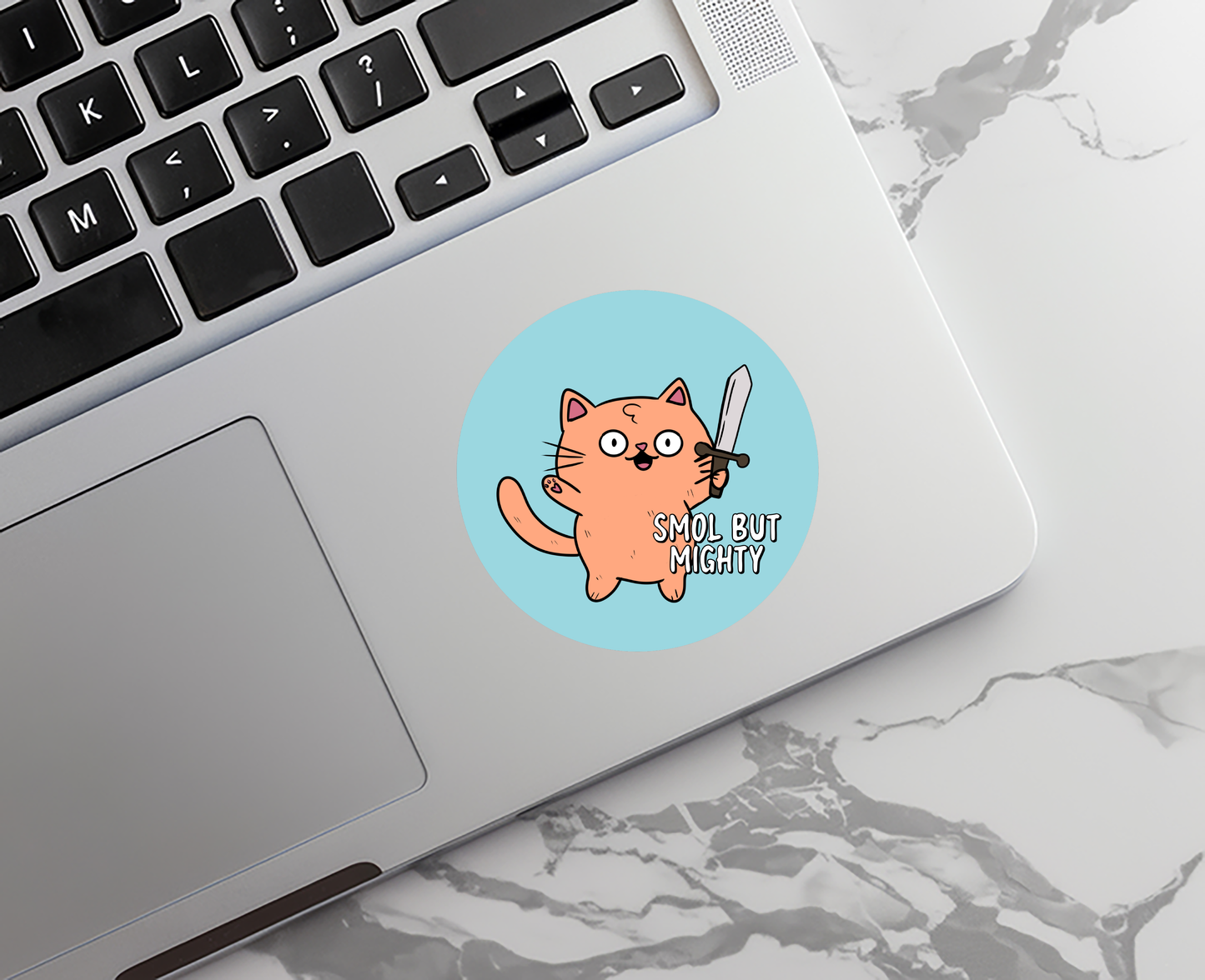 "Smol But Mighty Cat" Sticker