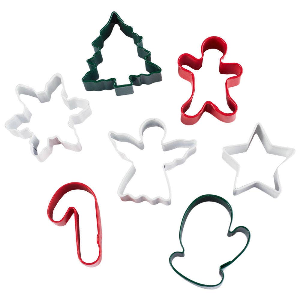 Christmas Set of 7 Metal Mini Cookie Cutters