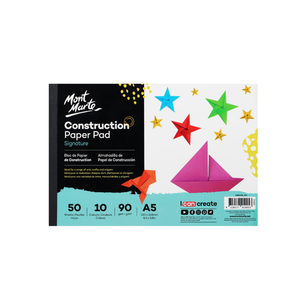 Mont Marte Kids Construction Paper Pads of 50 sheets