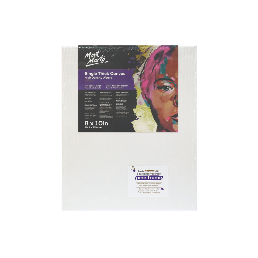 Mont Marte Single Thick Canvas with Pine Frame 8x10″