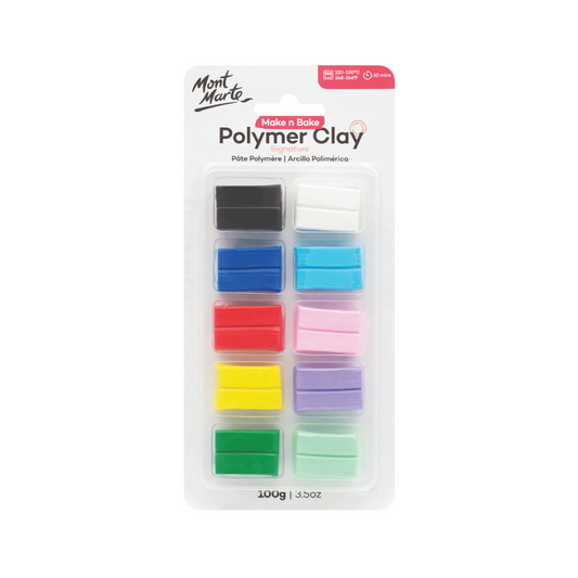 Mont Marte Make n Bake Polymer Clay 10 Pieces (Assorted)