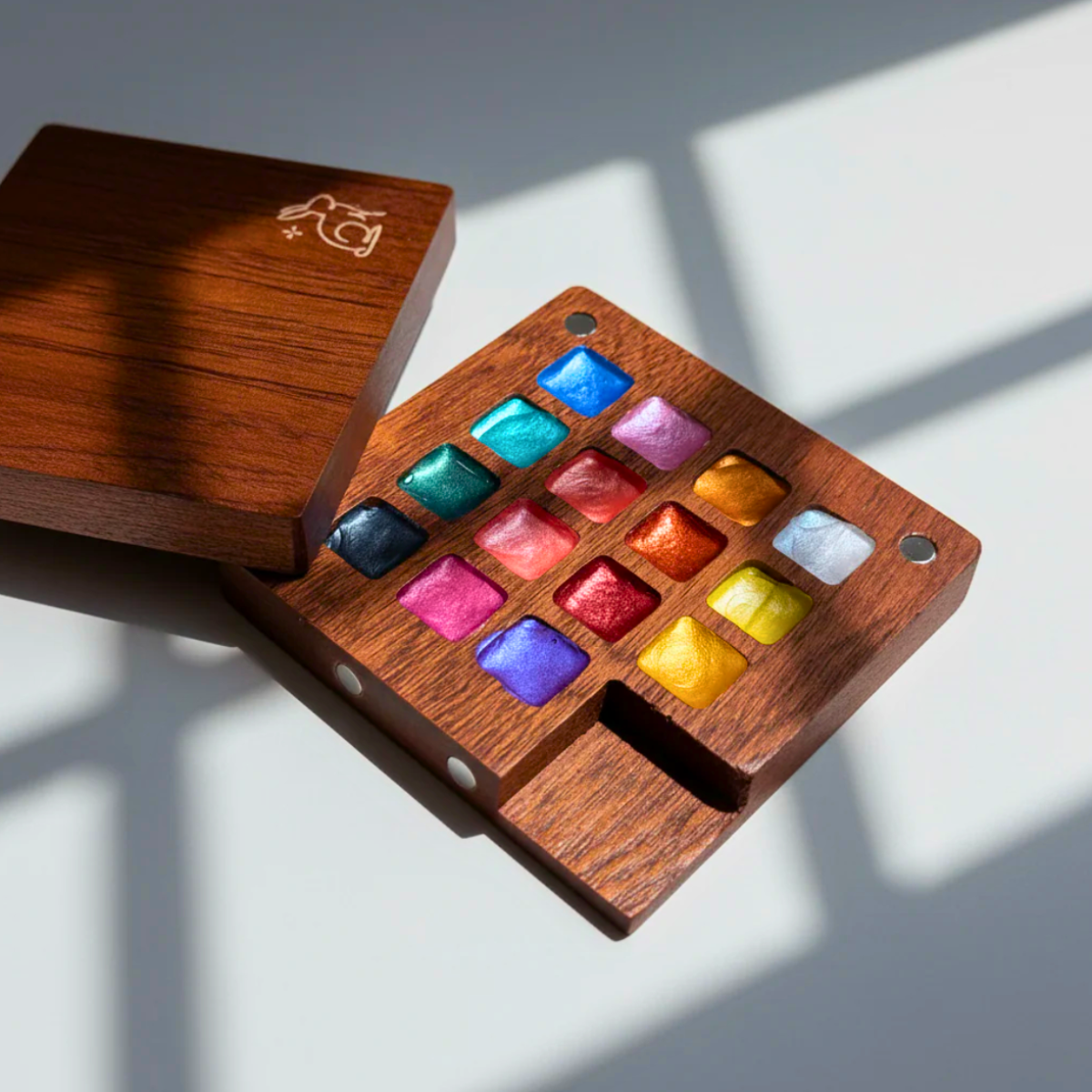 Nobel Arts Semi-moist Watercolour Sets of 15 (Wooden Box)