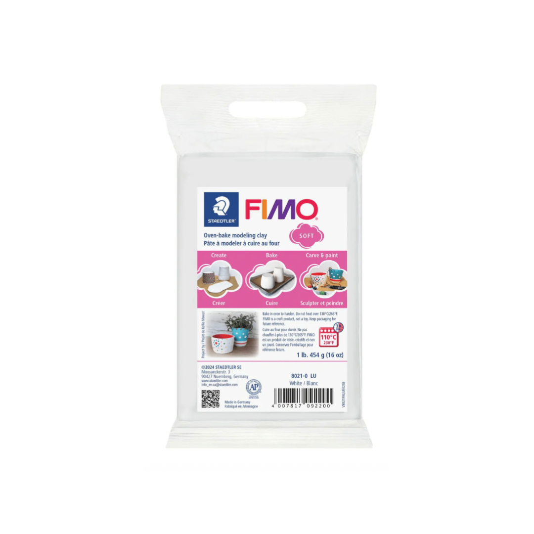 Fimo Oven Baked Clay White 1lb / 454g (Soft)
