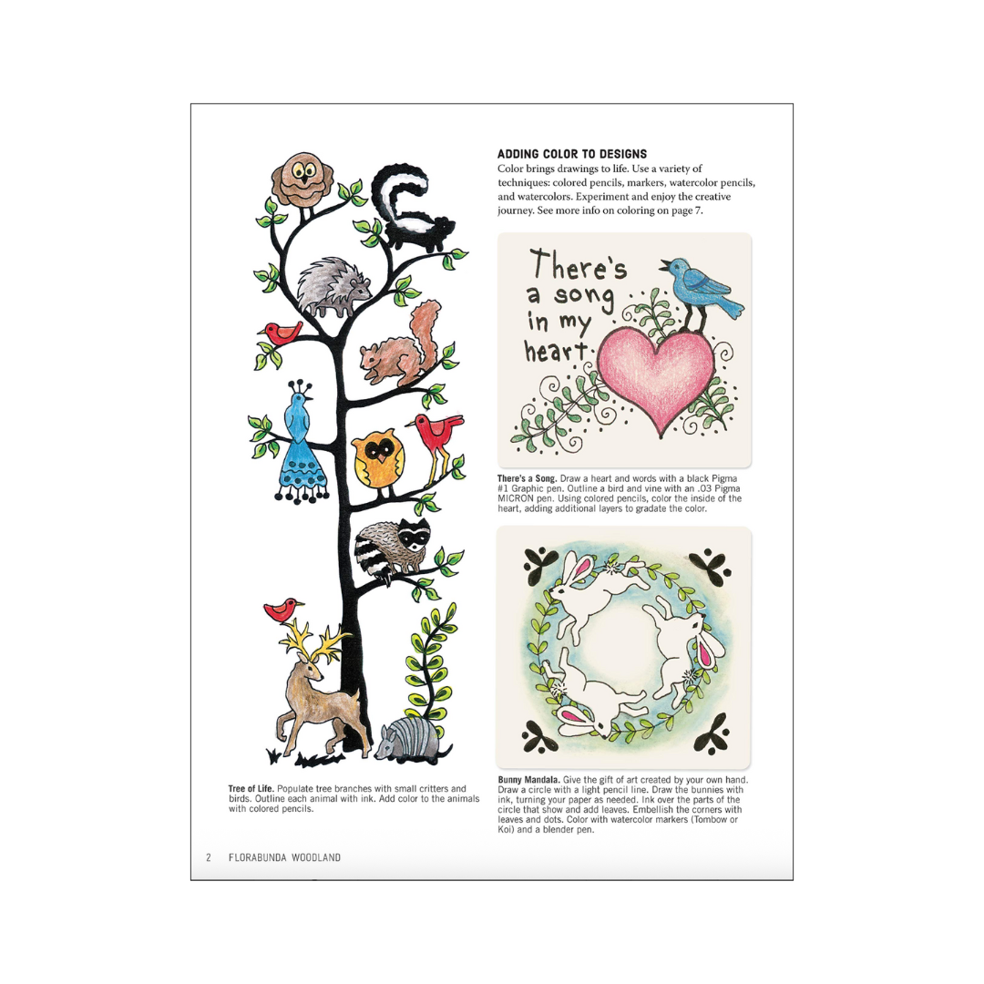 FloraBunda Woodland : Super Simple Art Doodles: Color, Craft & Draw: Trees, Owls, Leaves & More