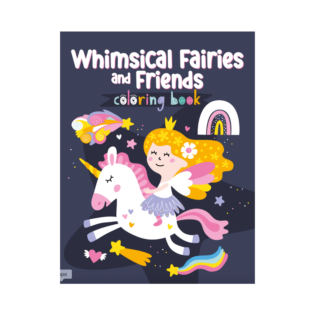 "Whimsical Fairies and Friends" Colouring Book