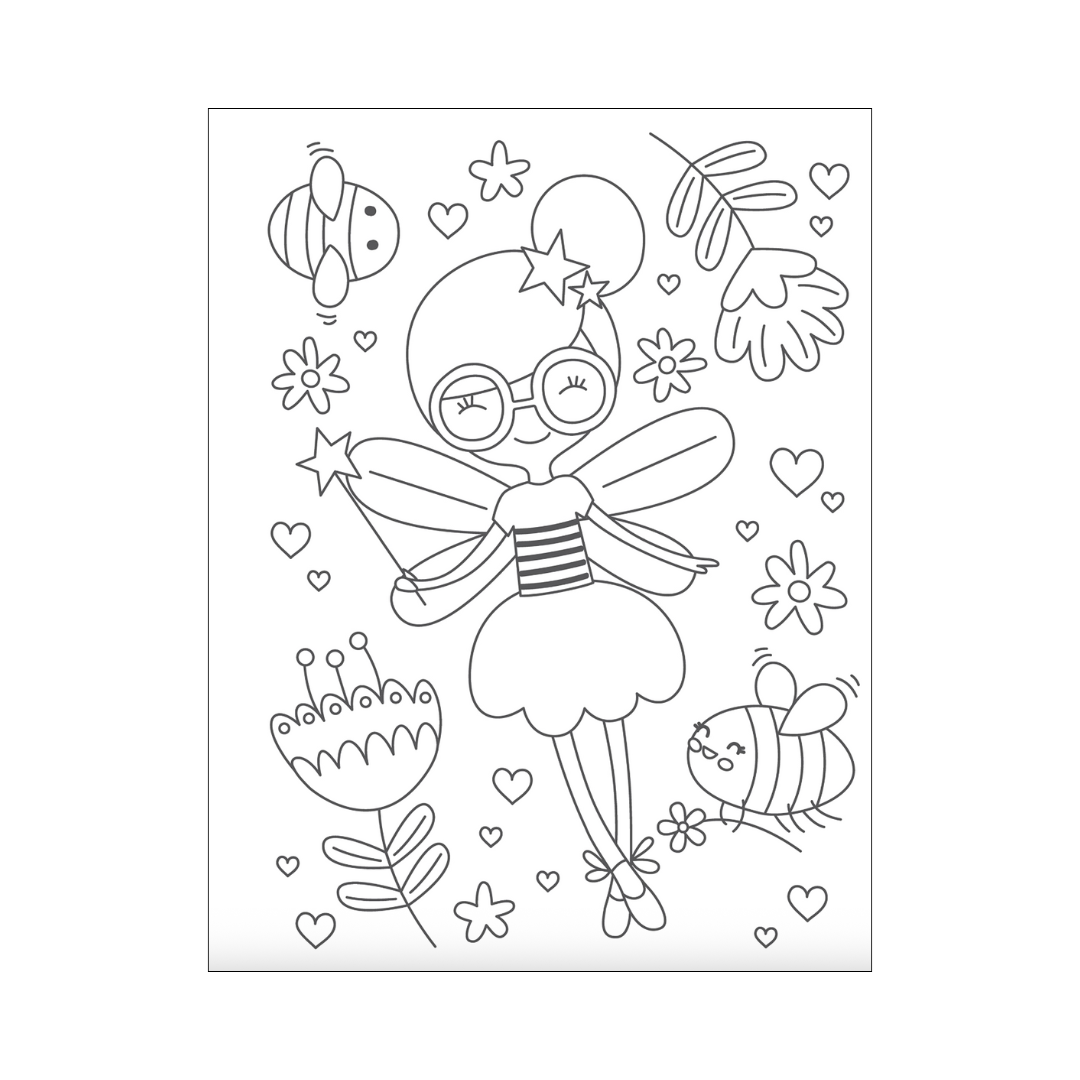 "Whimsical Fairies and Friends" Colouring Book