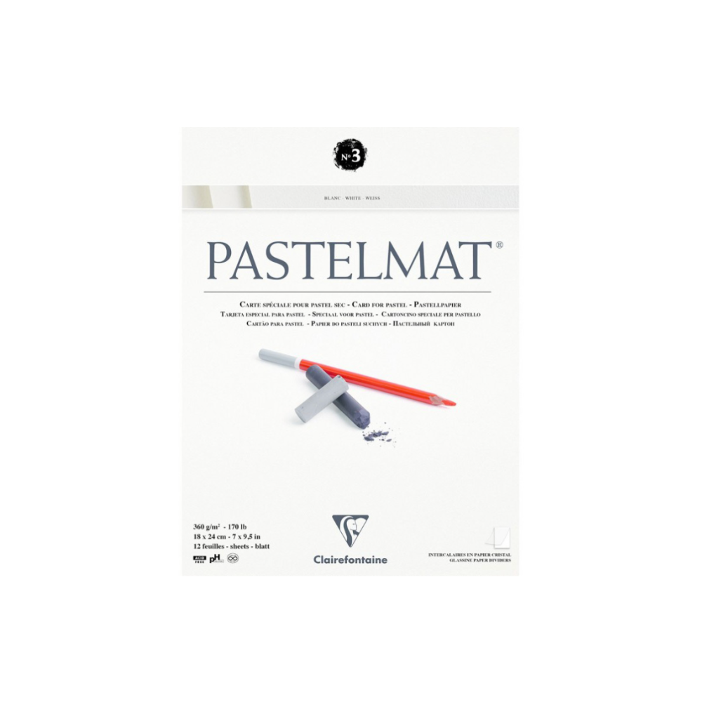 Clairefontaine Pastelmat No3 Pads White 165lb 12 Sheets