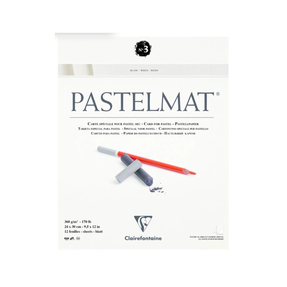 Clairefontaine Pastelmat No3 Pads White 165lb 12 Sheets