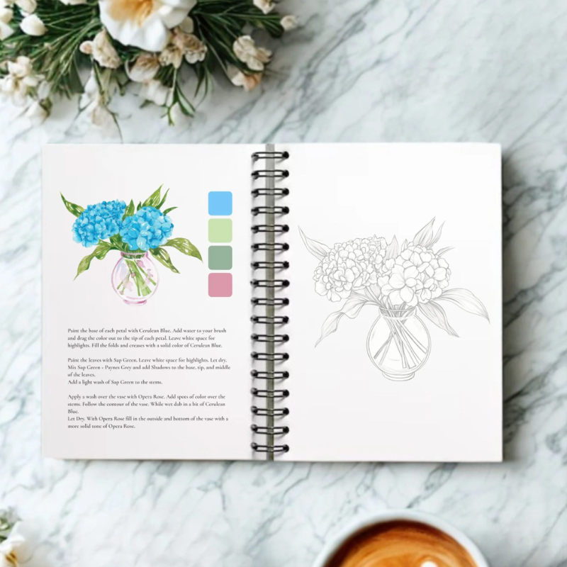 Willow Wolfe: Bold Flowers Watercolour Workbook