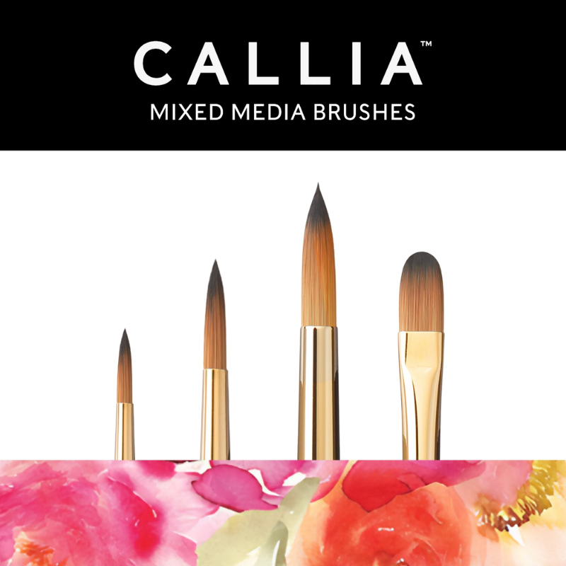 Willow Wolfe Callia Watercolour Flowers Brushes, Synthetic Sable (Set of 4)