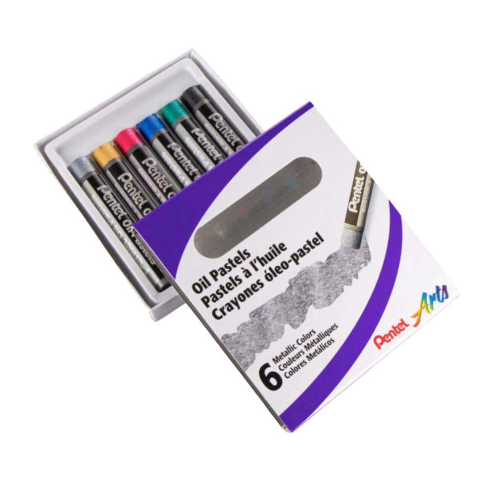 Pentel Arts Metallic Oil Pastels Set of 6 Colours