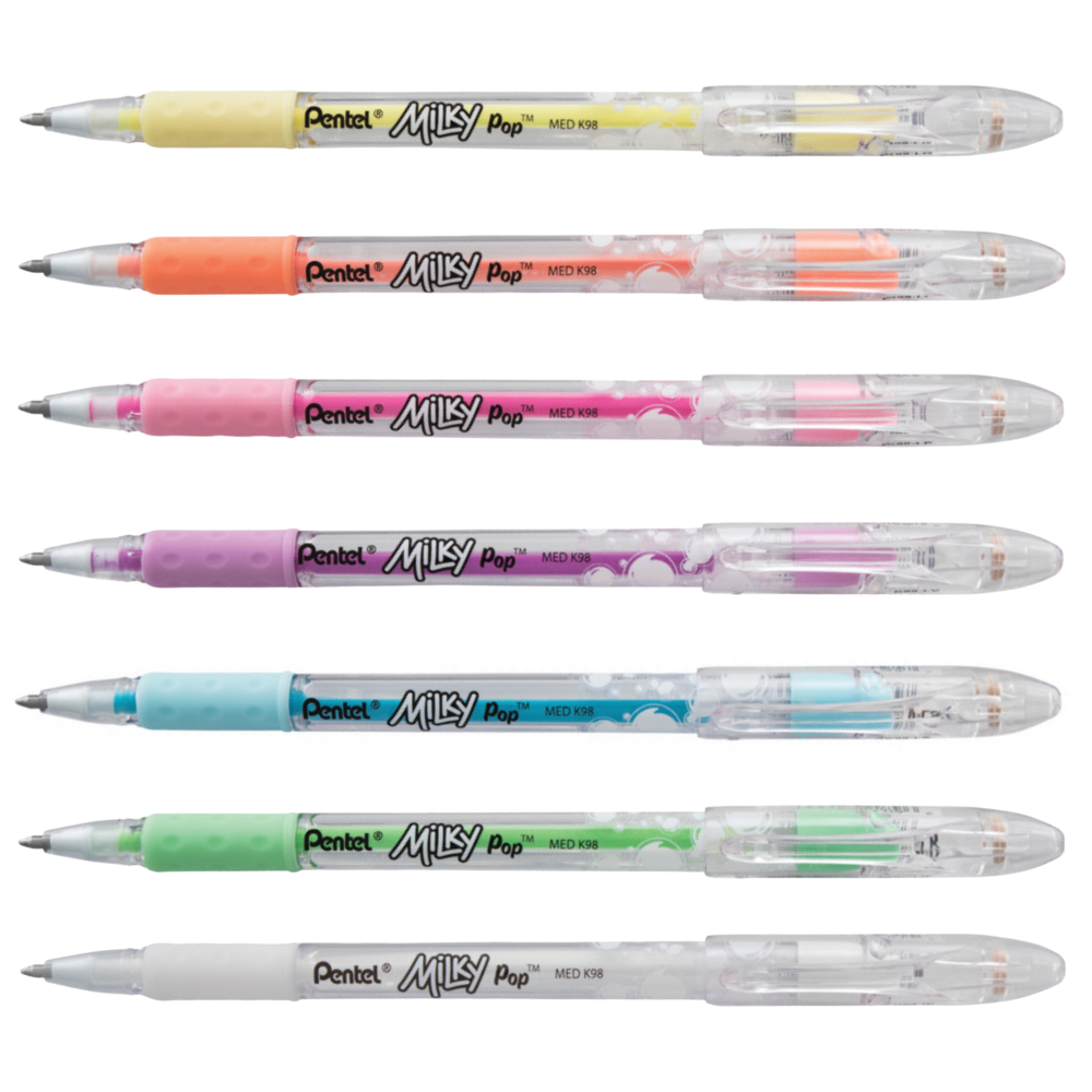 Pentel Milky Pop Pastel Gel Pen 0.8mm Blank Canvas Art Supplies
