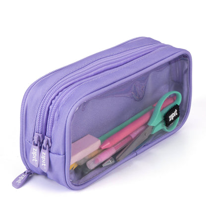 ZIPIT Half & Half Pencil Case (Purple)