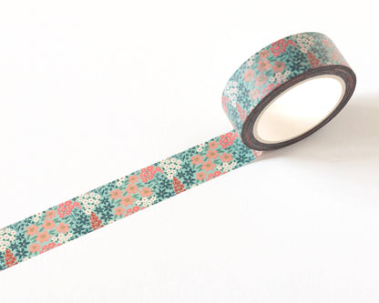 Teal Garden Floral Washi Tape