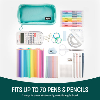 ZIPIT Half & Half Pencil Case, Aesthetic Pouch: Black