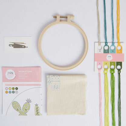 Simply Make Embroidery By Numbers Cacti Craft Stitch Kit
