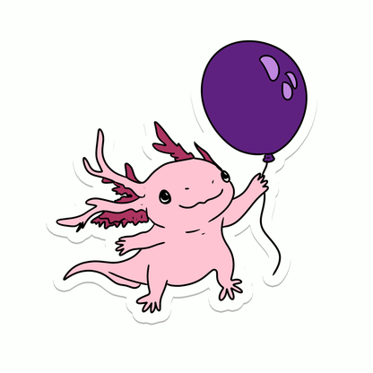 "Axolotl with Balloon" Sticker