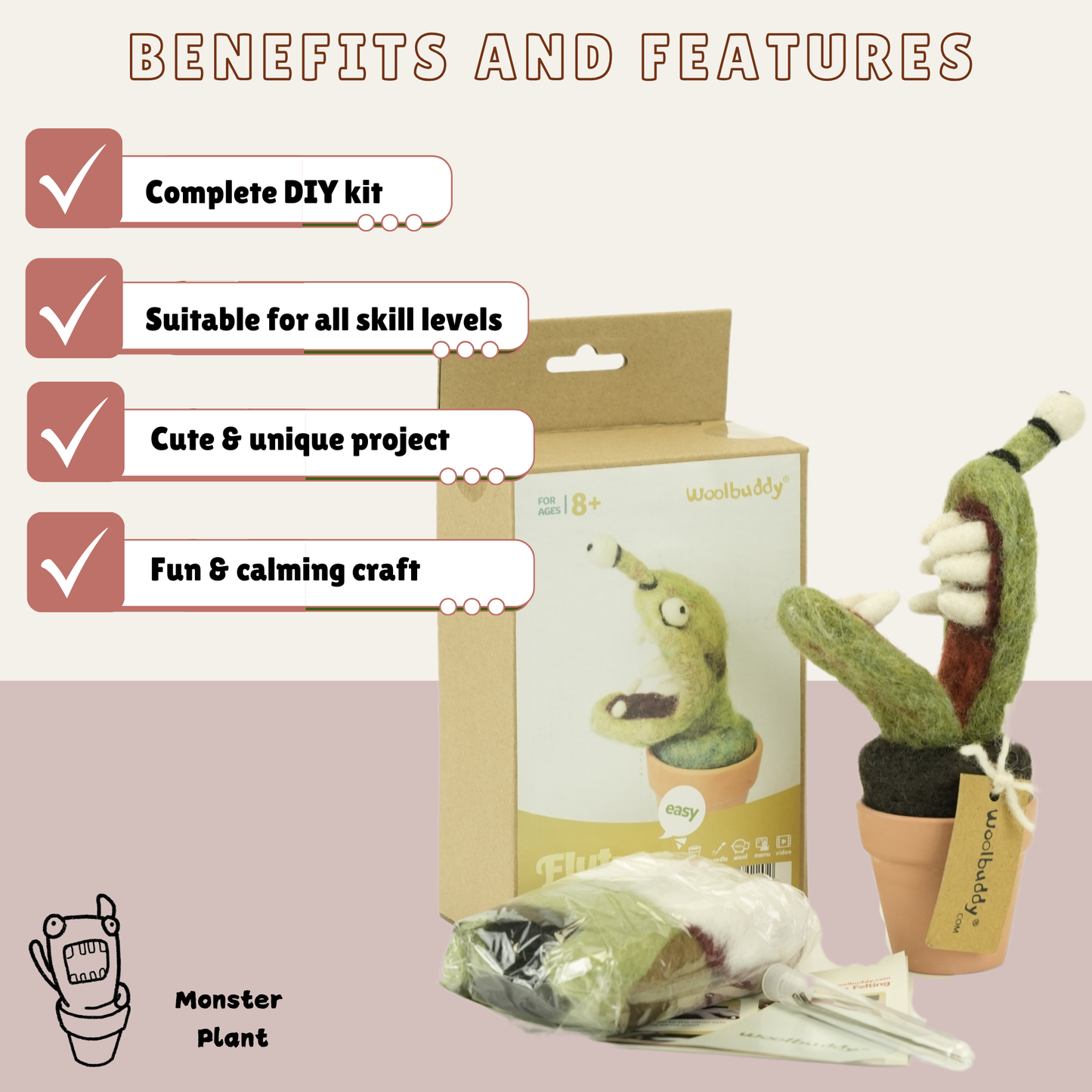 DIY Needle Felting Monster Plant Kit – Flytrap