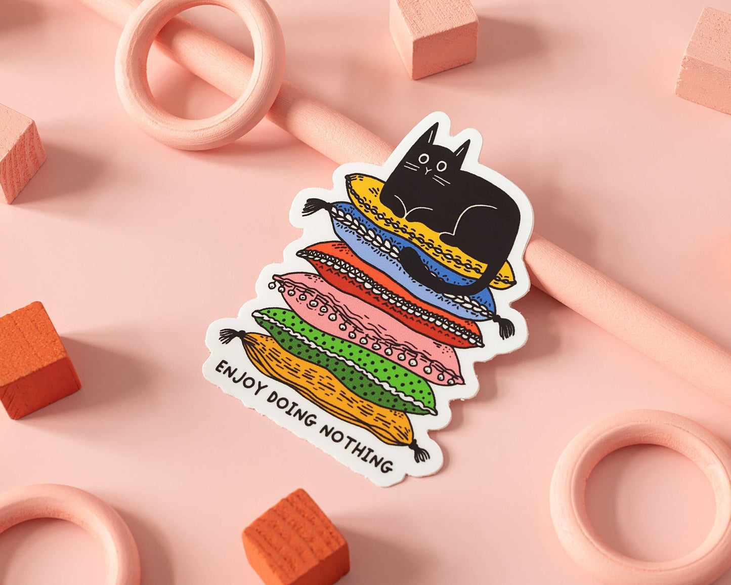 "Enjoy Doing Nothing Cat" Vinyl Sticker